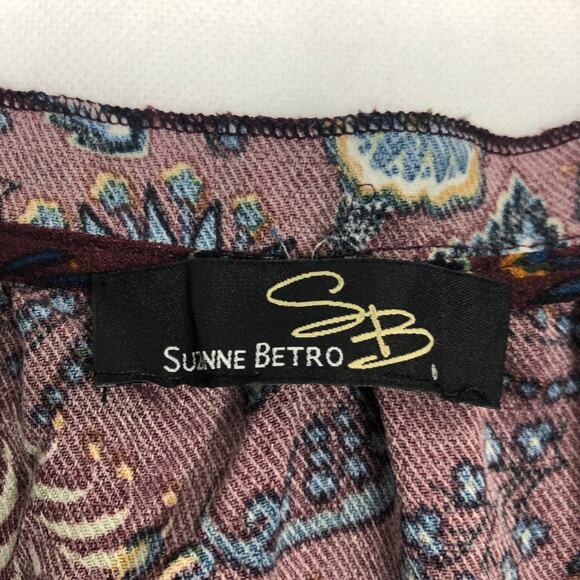 Suzanne Betro Floral Bell Sleeves Boho Dress Size Medium - Picture 2 of 15